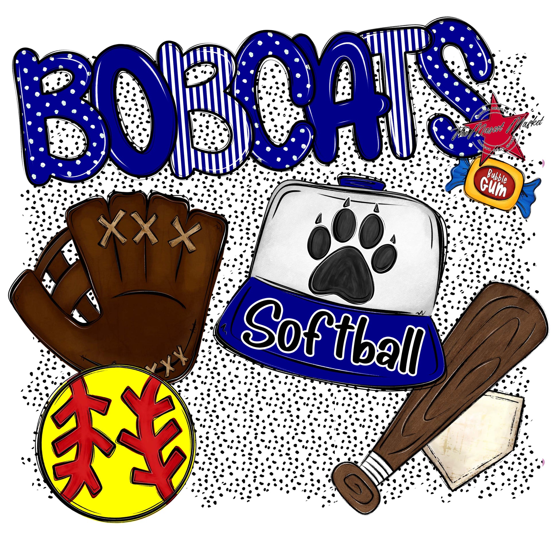 Bobcats Softball Spirit-Blue