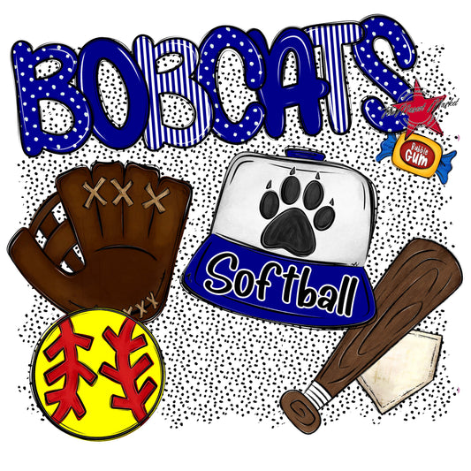 Bobcats Softball Spirit-Blue