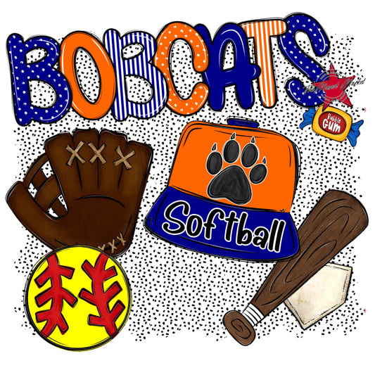 Bobcats Softball Spirit-Blue & Orange