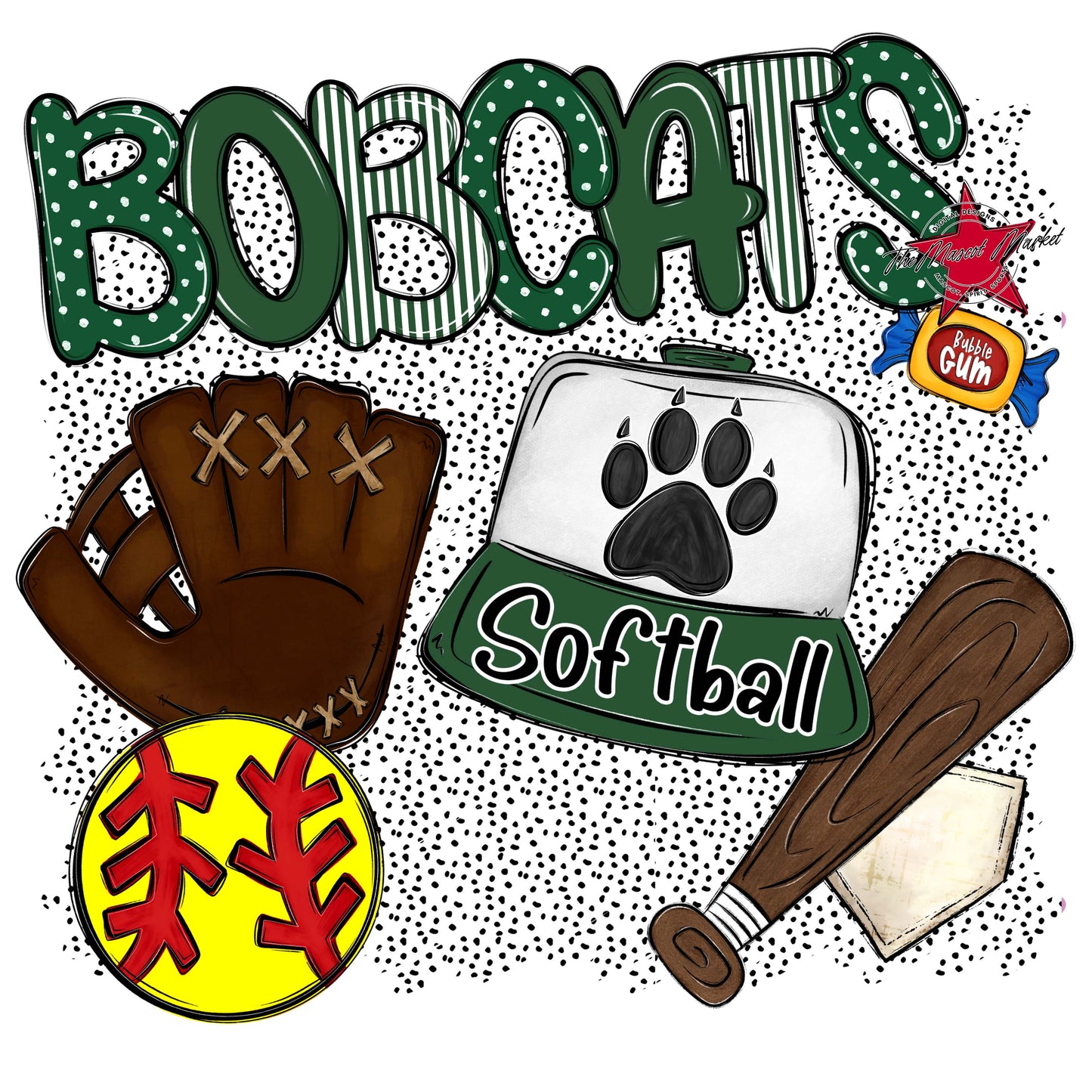 Bobcats Softball Spirit-Green