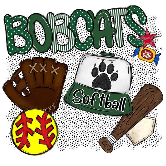 Bobcats Softball Spirit-Green