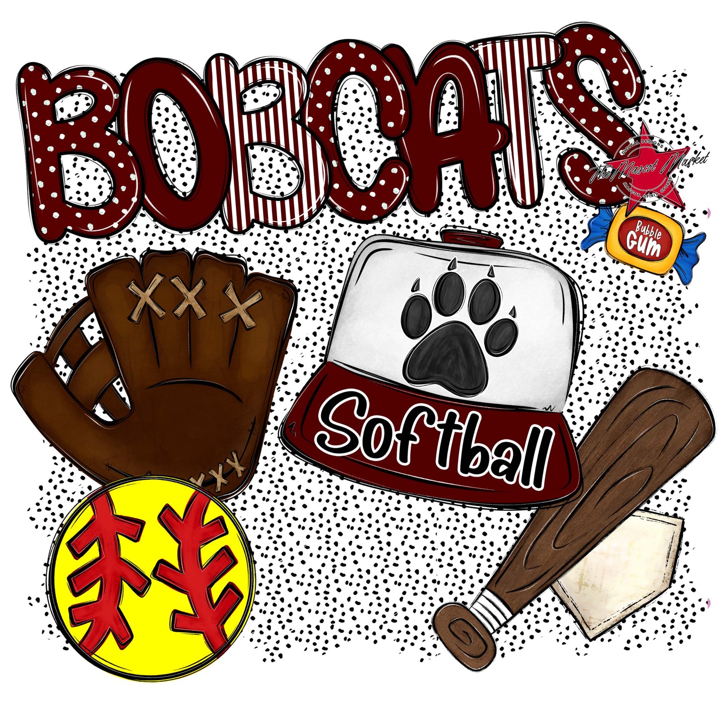 Bobcats Softball Spirit-Maroon