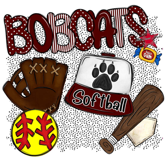 Bobcats Softball Spirit-Maroon