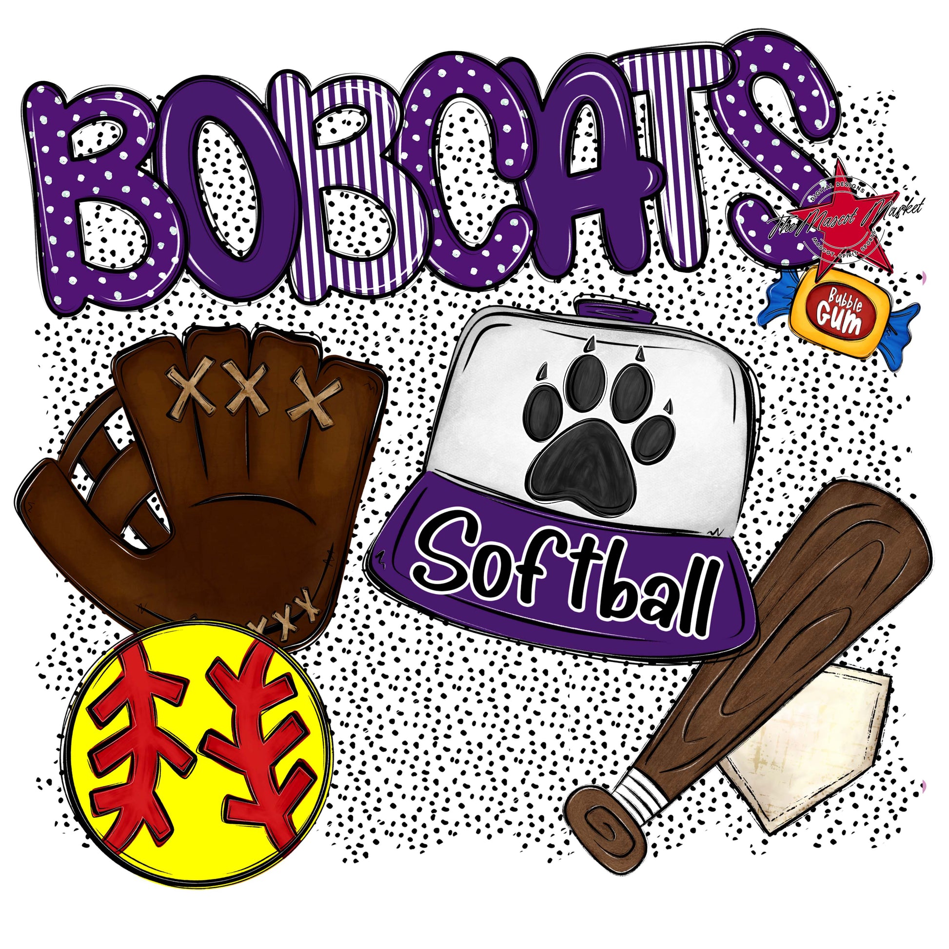 Bobcats Softball Spirit-Purple