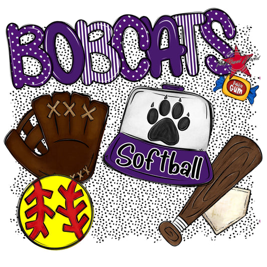 Bobcats Softball Spirit-Purple