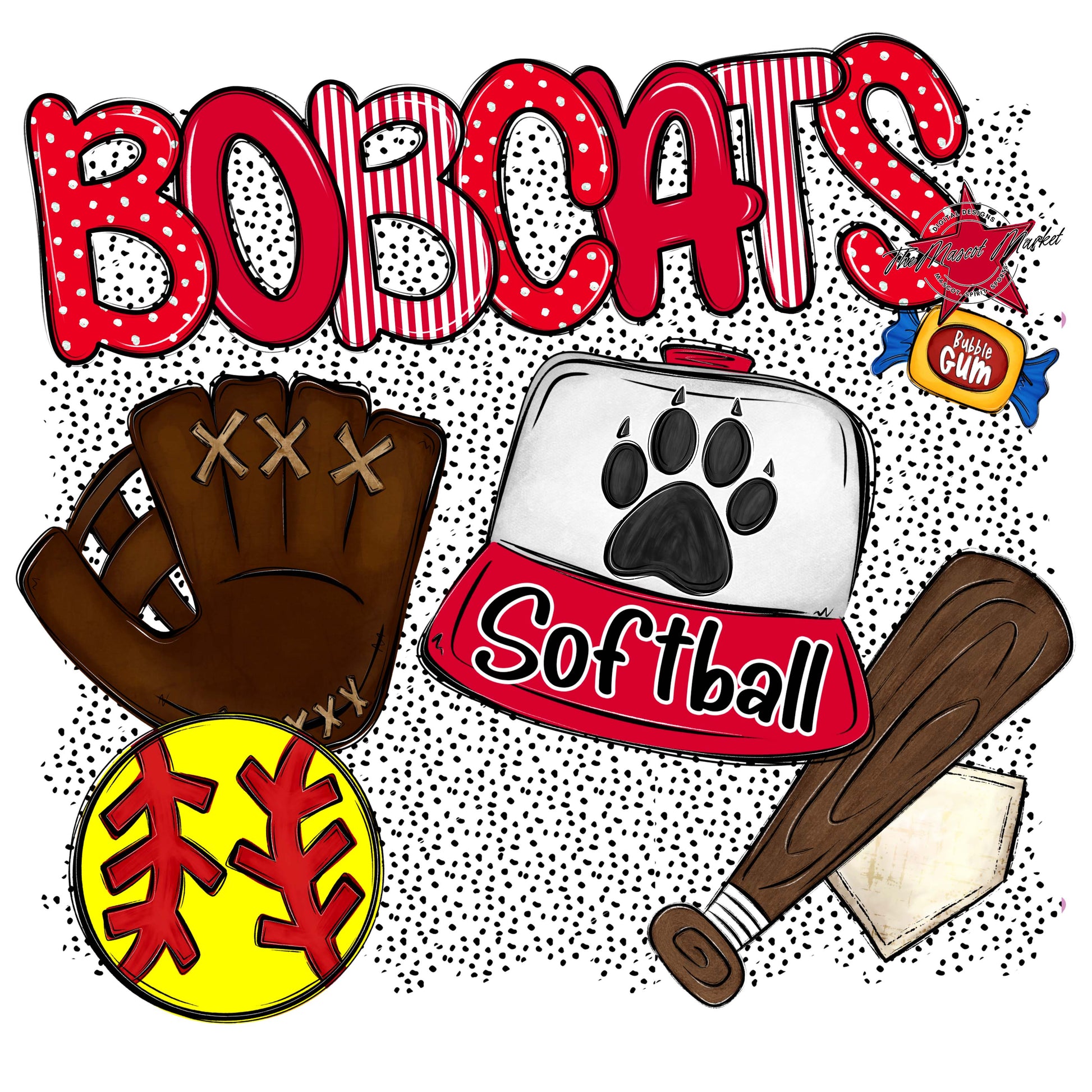 Bobcats Softball Spirit-Red