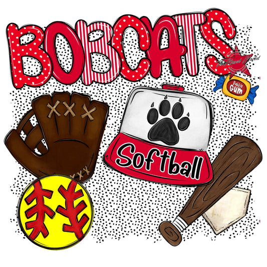 Bobcats Softball Spirit-Red