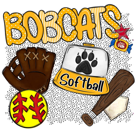 Bobcats Softball Spirit-Yellow