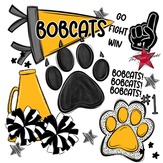 Bobcats Spirit Design-Yellow