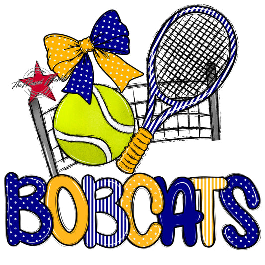 Bobcats Tennis Spirit Design-Blue & Yellow