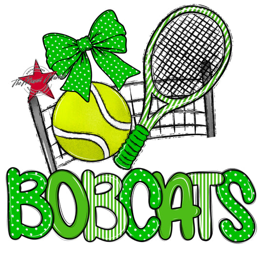 Bobcats Tennis Spirit Design-Bright Green