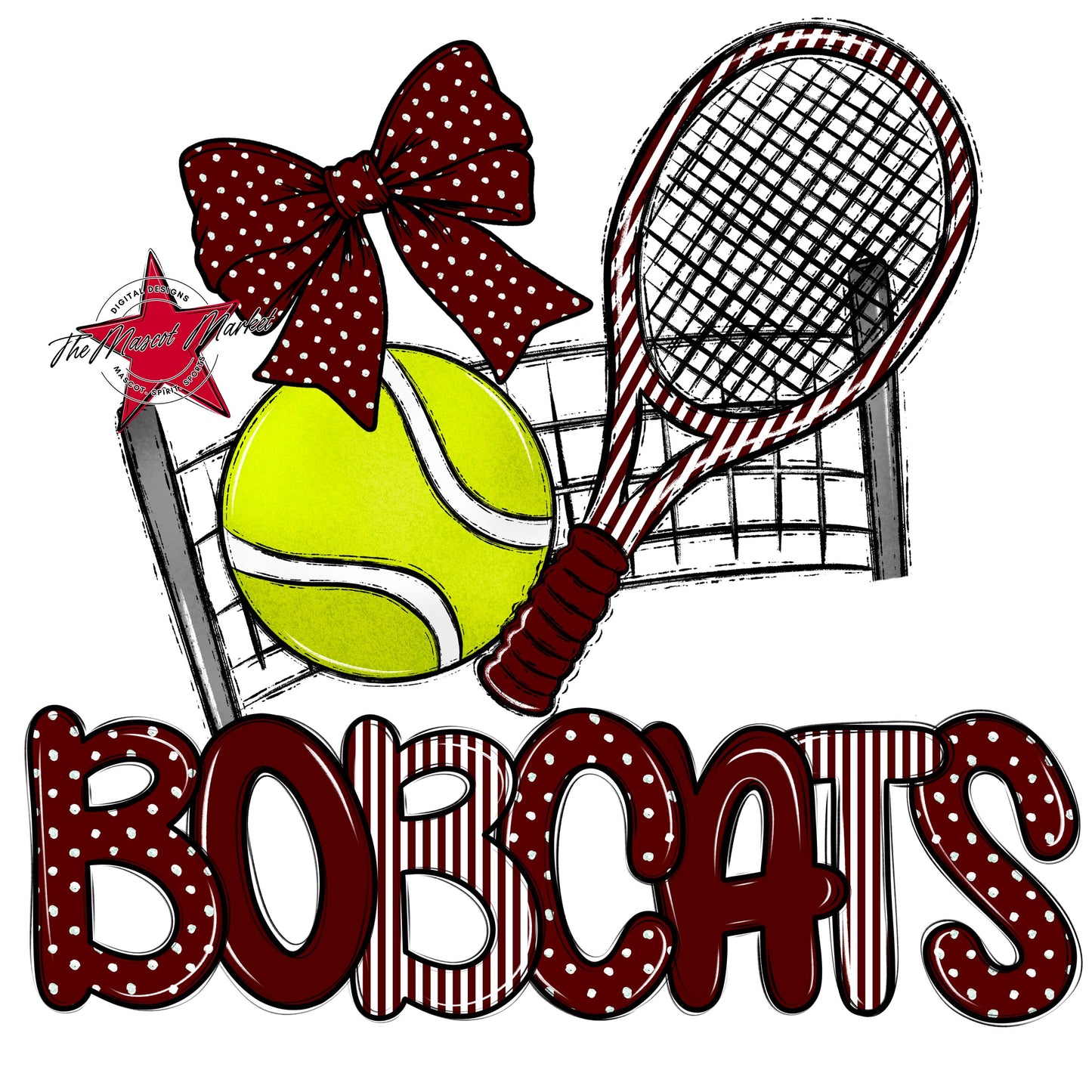 Bobcats Tennis Spirit Design-Maroon