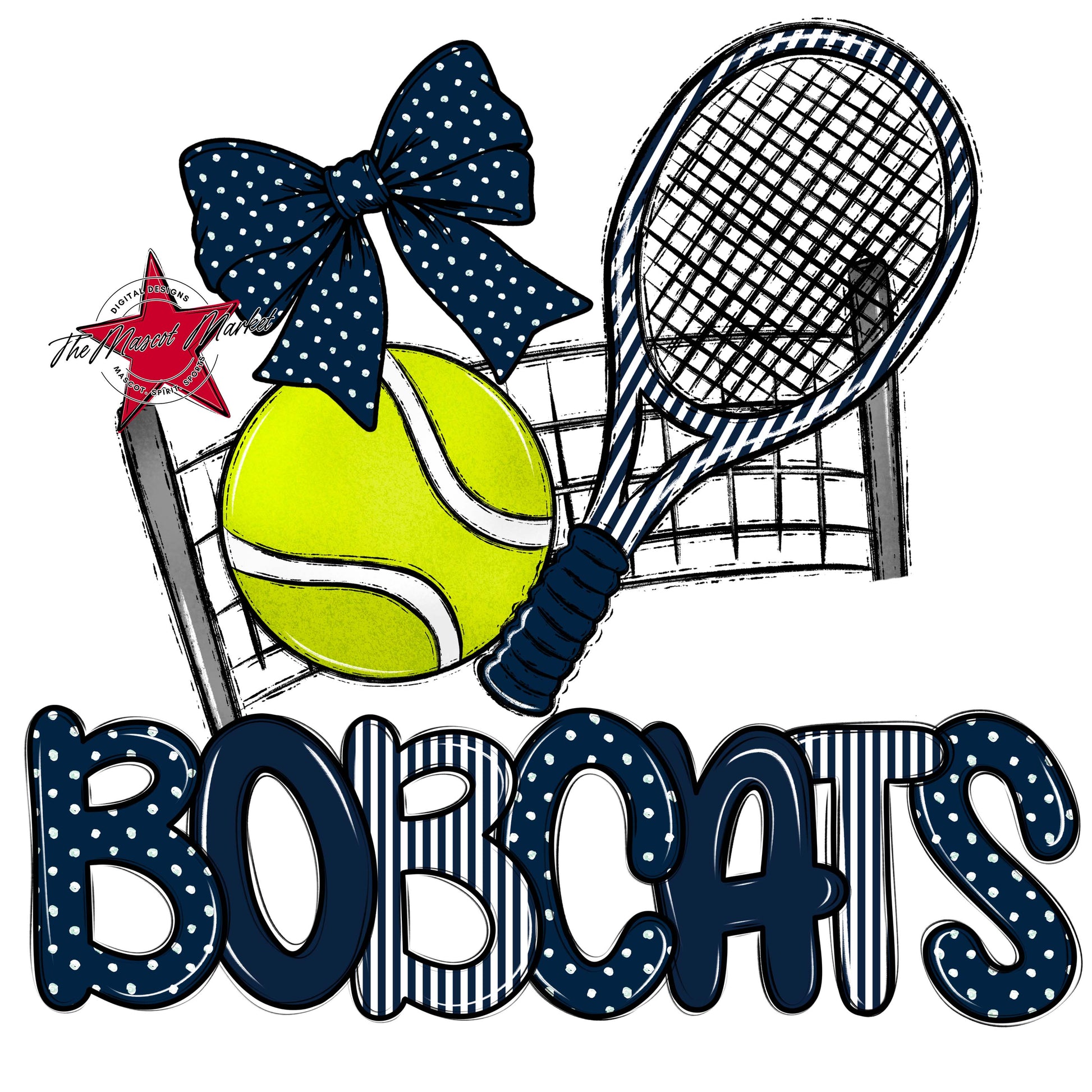 Bobcats Tennis Spirit Design-Navy