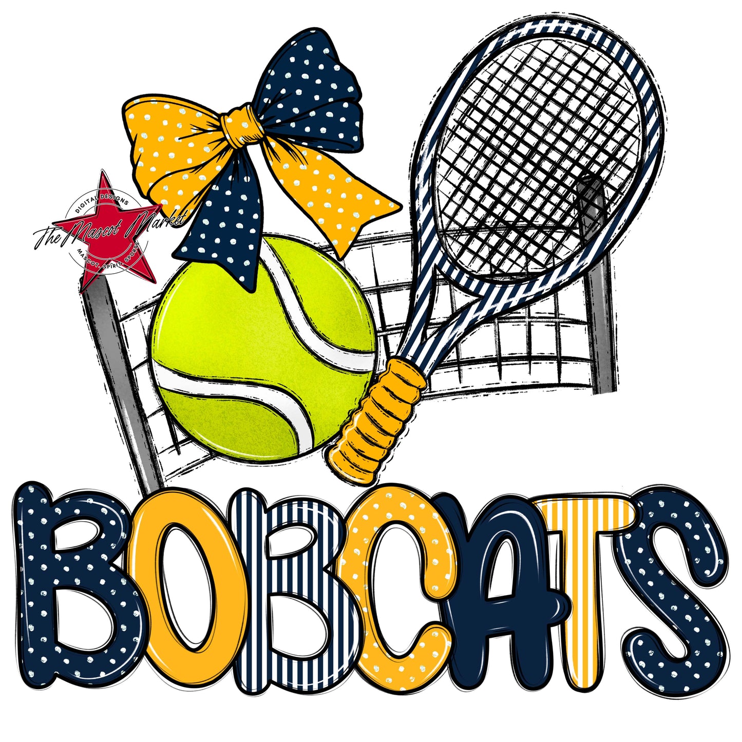Bobcats Tennis Spirit Design-Navy & Yellow