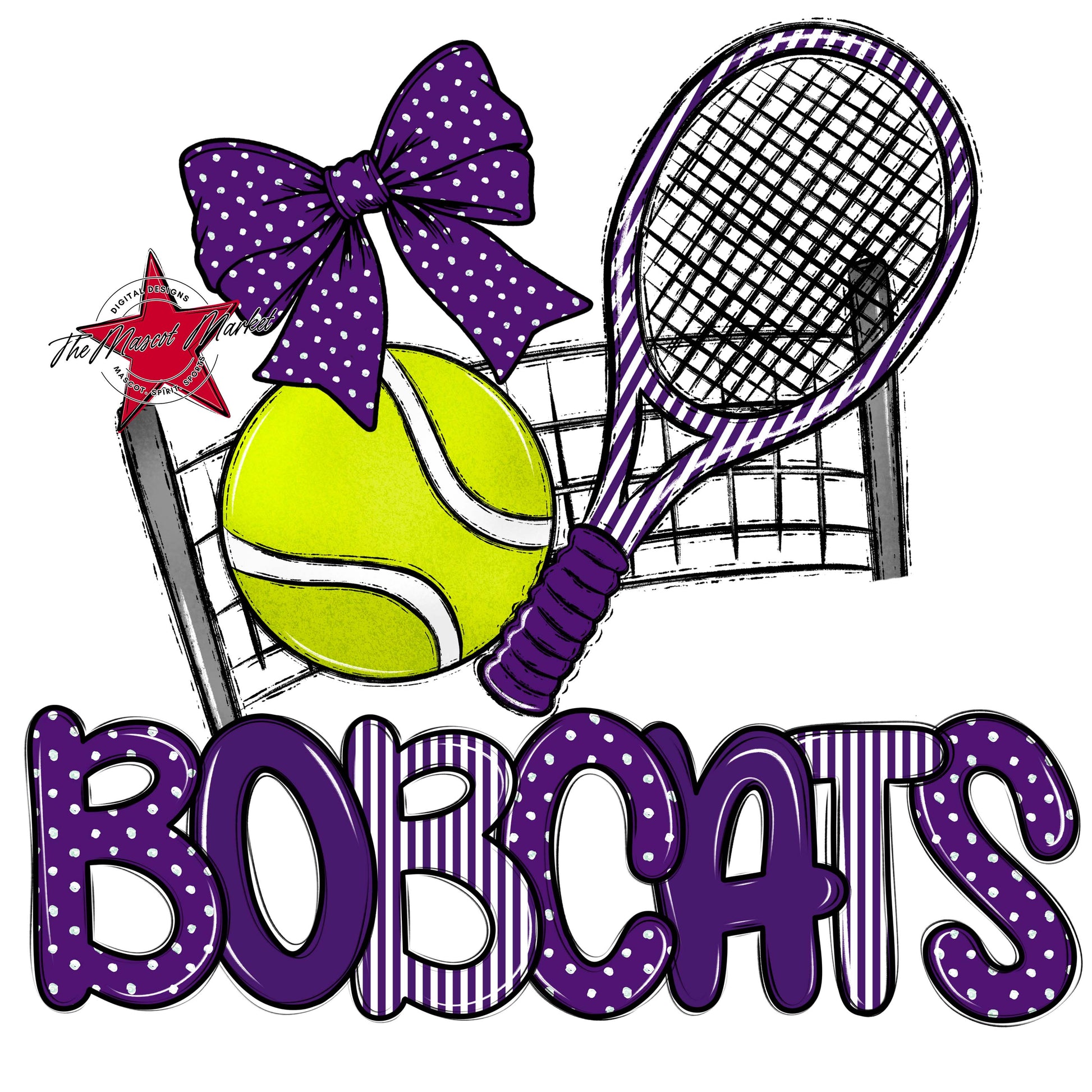 Bobcats Tennis Spirit Design-Purple