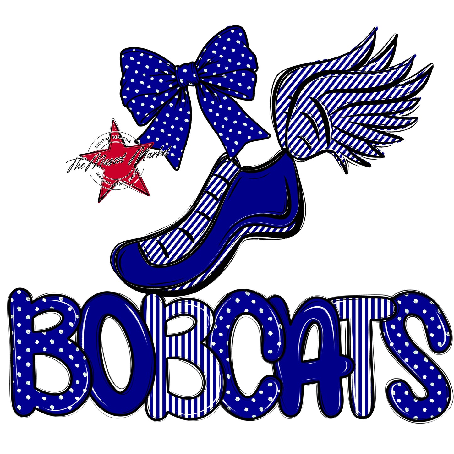 Bobcats Track Spirit Design-Blue