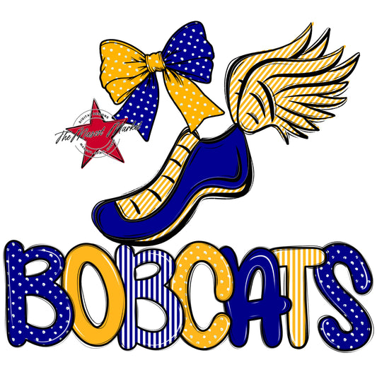 Bobcats Track Spirit Design-Blue & Yellow