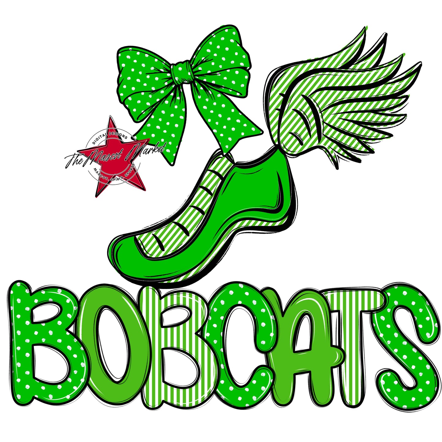 Bobcats Track Spirit Design-Bright Green