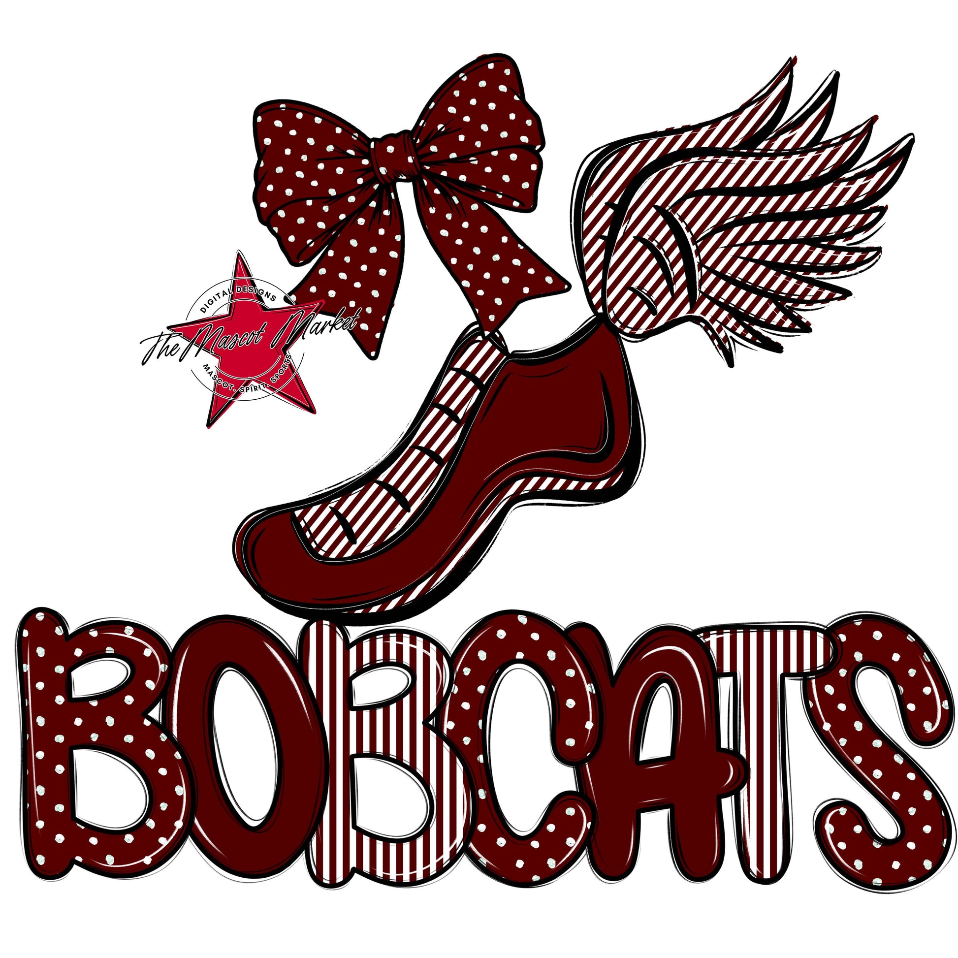 Bobcats Track Spirit Design-Maroon