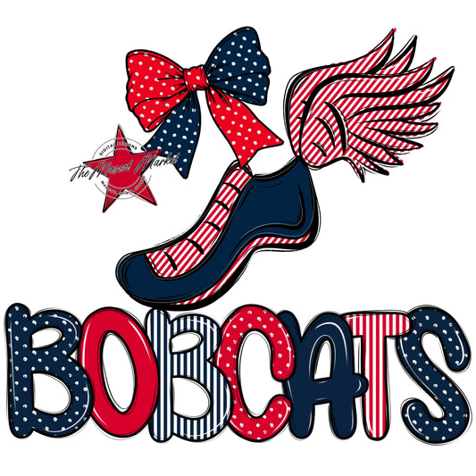 Bobcats Track Spirit Design-Navy & Red