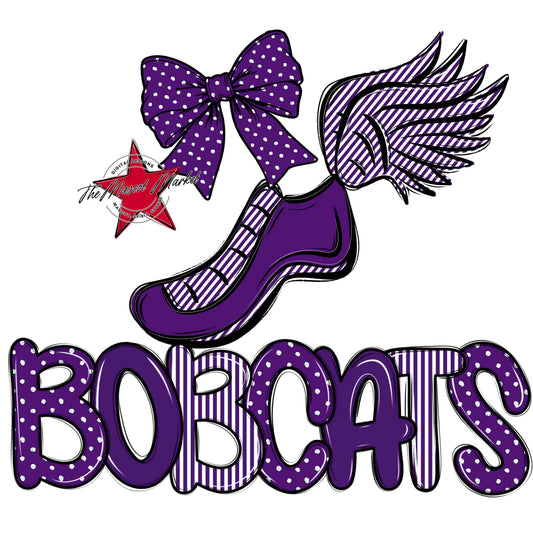 Bobcats Track Spirit Design-Purple