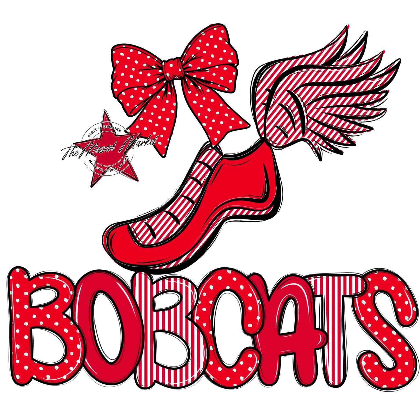 Bobcats Track Spirit Design-Red