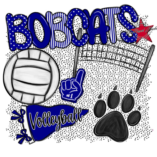 Bobcats Volleyball Spirit-Blue