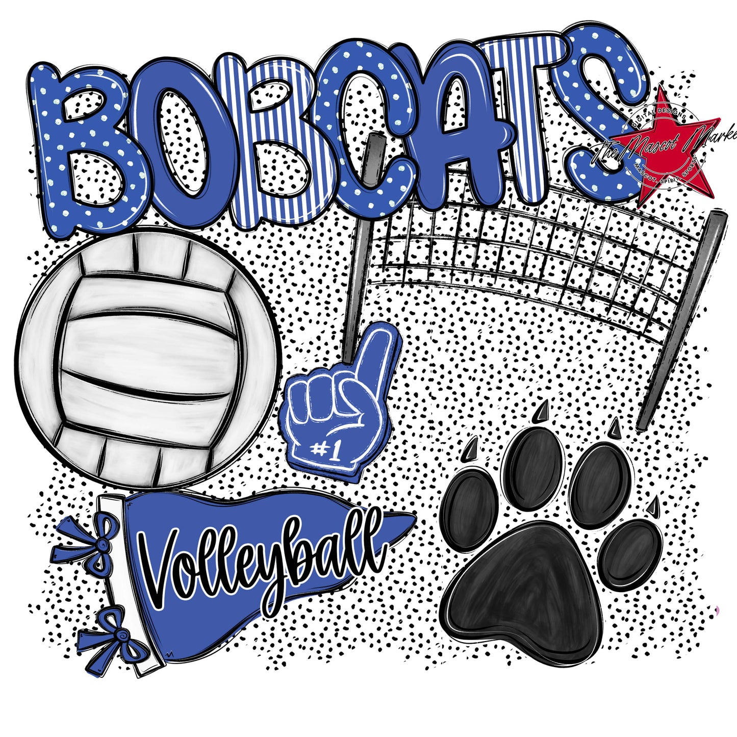 Bobcats Volleyball Spirit-Off Blue