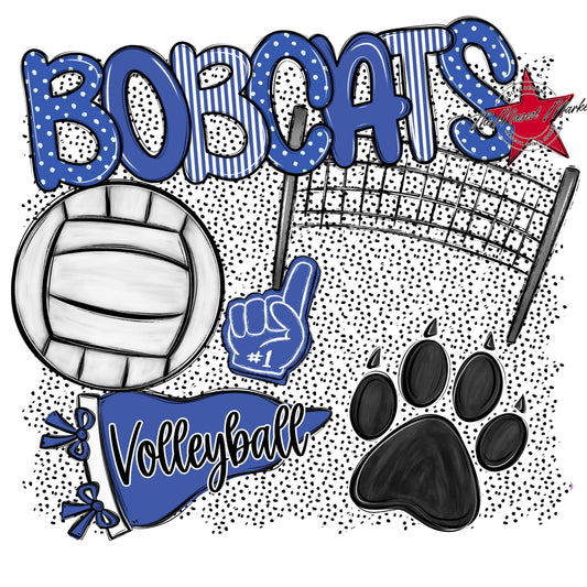 Bobcats Volleyball Spirit-Off Blue