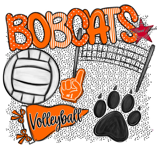 Bobcats Volleyball Spirit-Orange