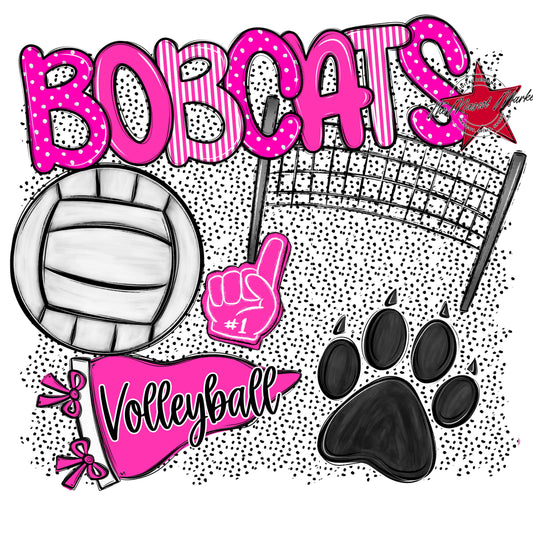 Bobcats Volleyball Spirit-Pink