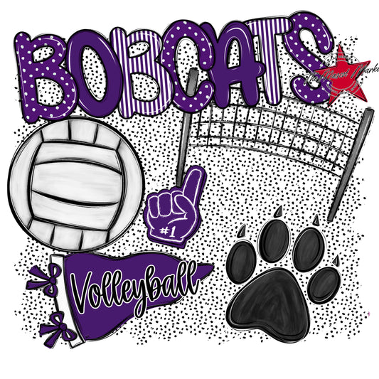 Bobcats Volleyball Spirit-Purple