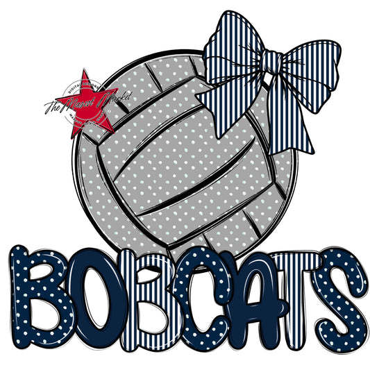 Bobcats Volleyball Spirit Design-Navy