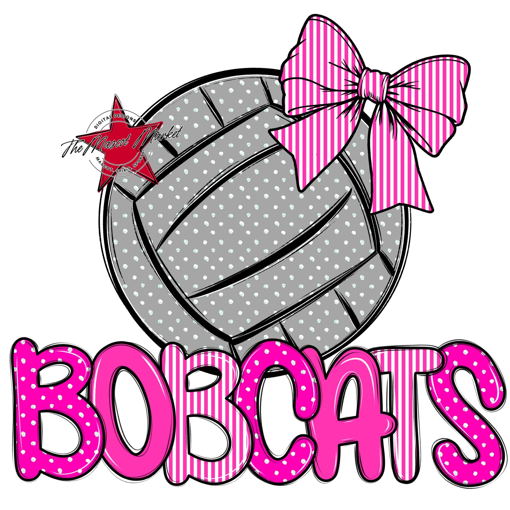 Bobcats Volleyball Spirit Design-Pink