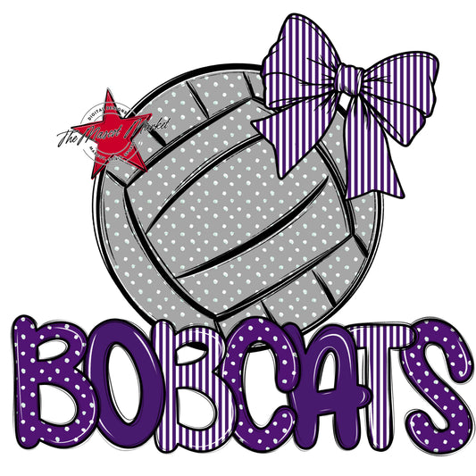 Bobcats Volleyball Spirit Design-Purple