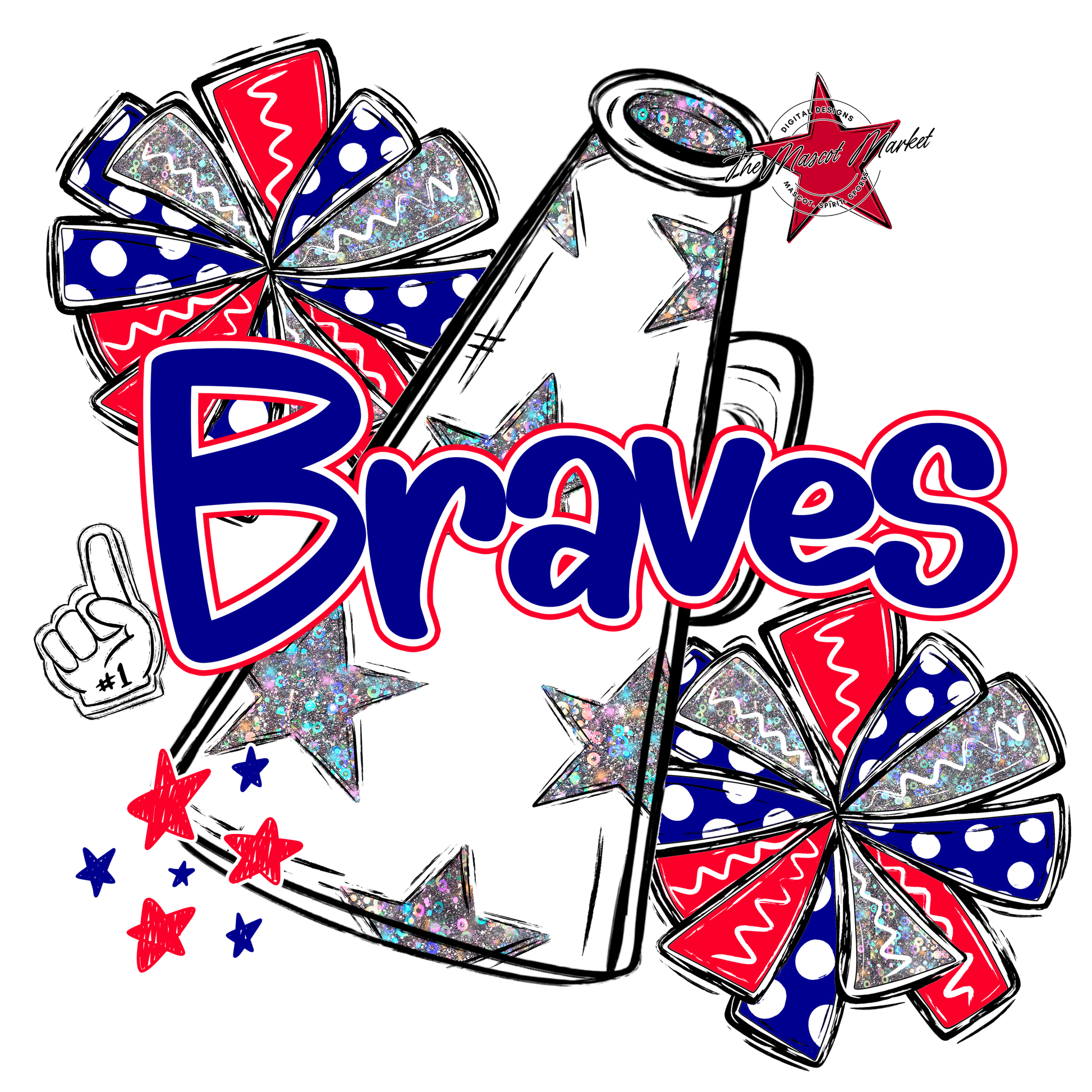 Braves Alpha Megaphone Design-Blue-Red