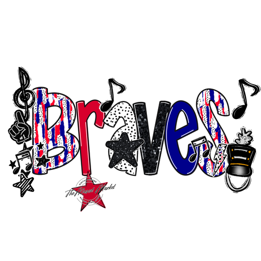 Braves Band Scrape-Blue-Red