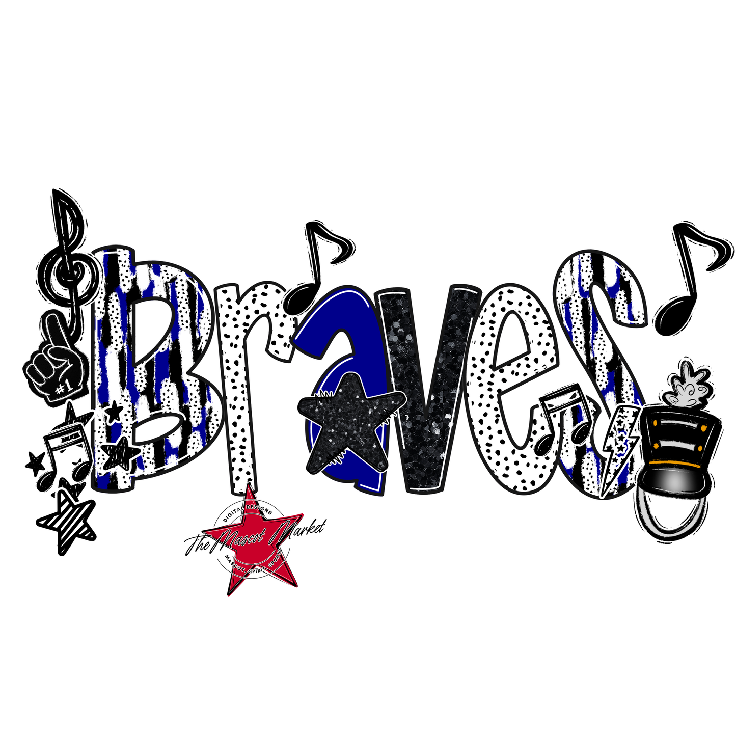 Braves Band Scrape-Blue