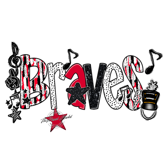 Braves Band Scrape-Red