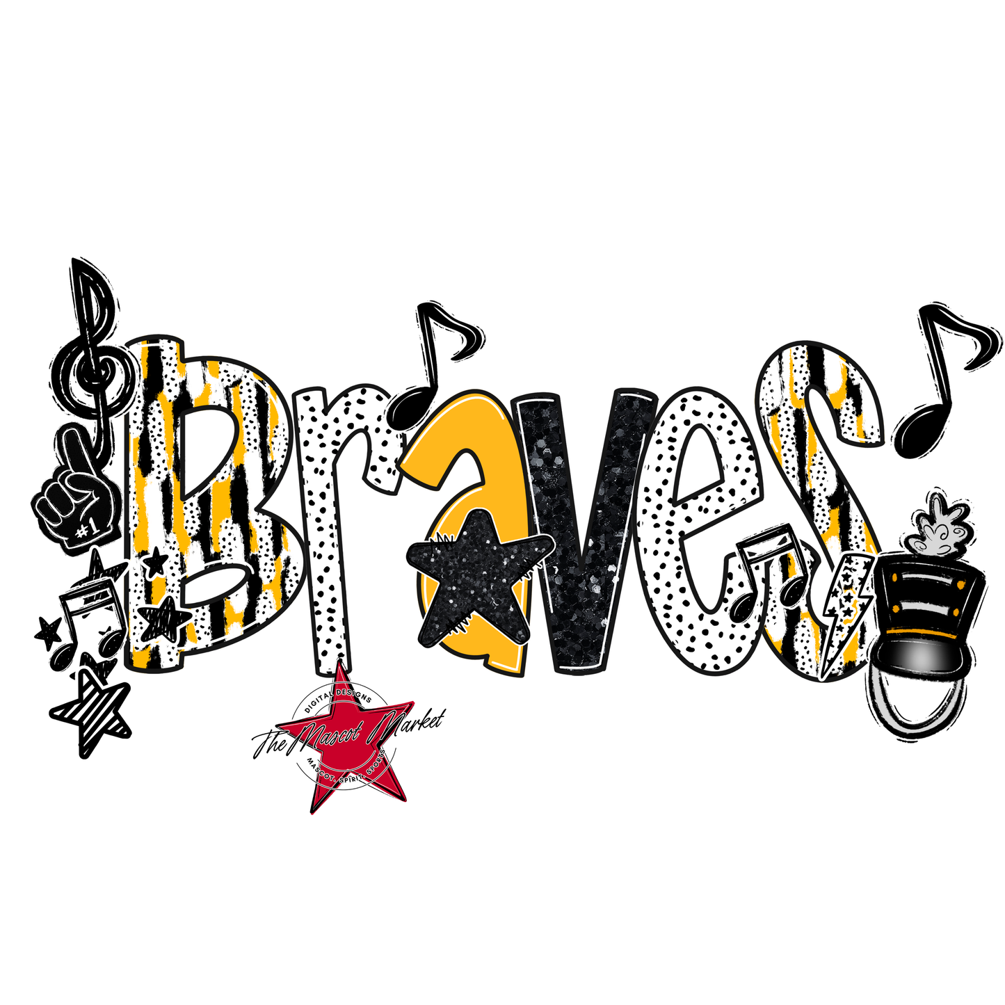 Braves Band Scrape-Yellow