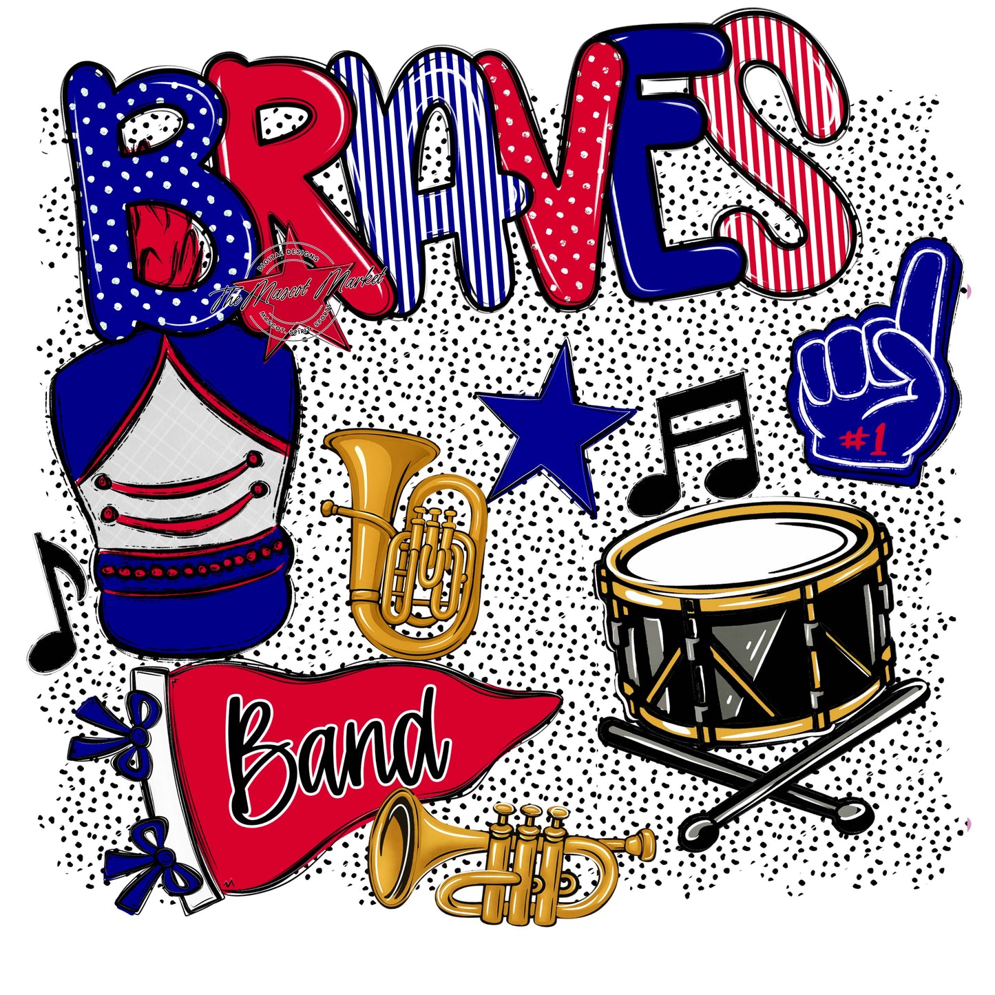 Braves Band Spirit-Blue & Red