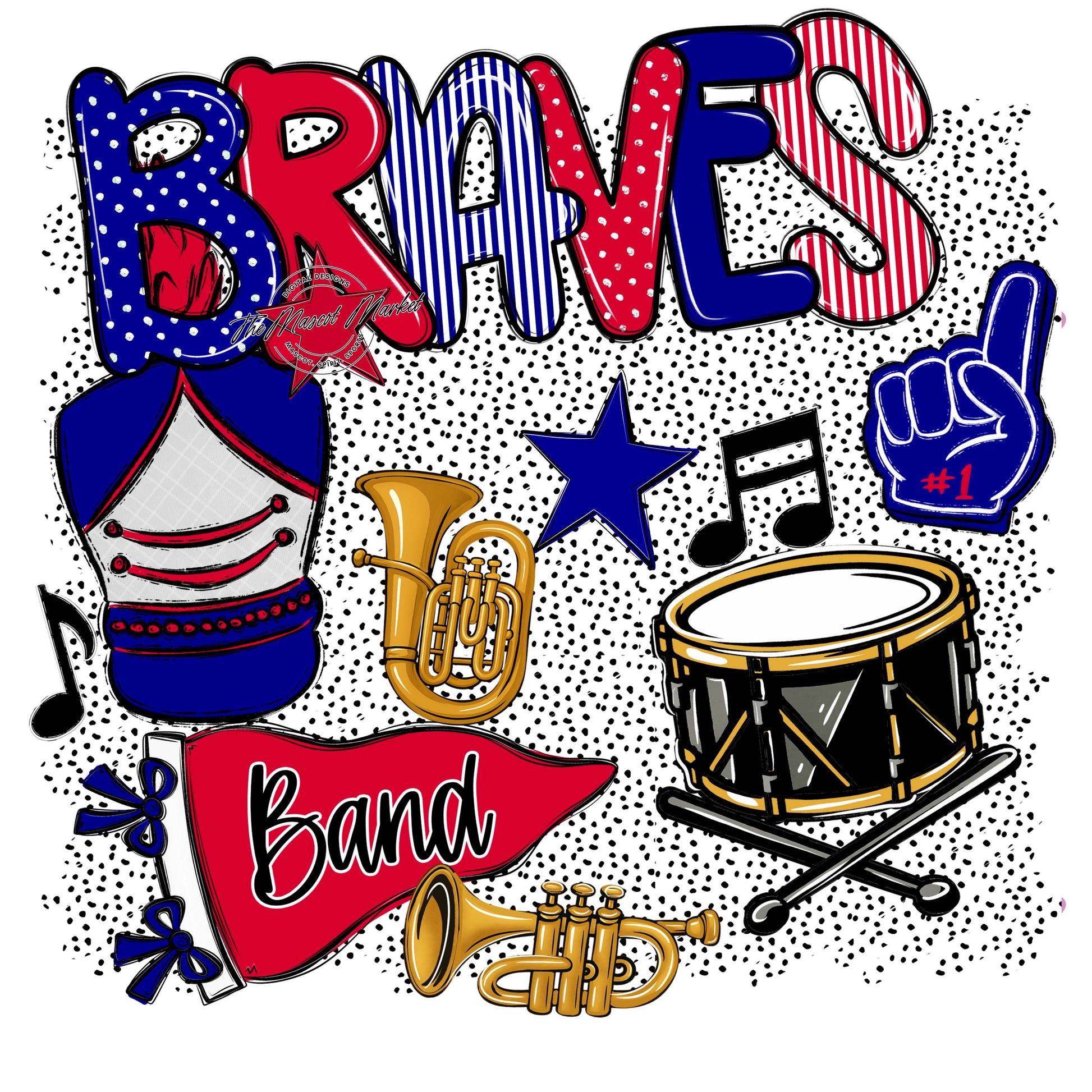 Braves Band Spirit-Blue & Red