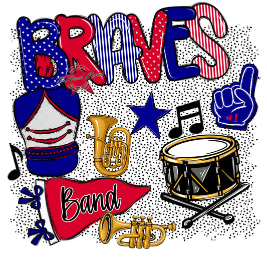 Braves Band Spirit-Blue & Red