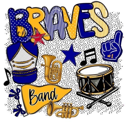 Braves Band Spirit-Blue & Yellow