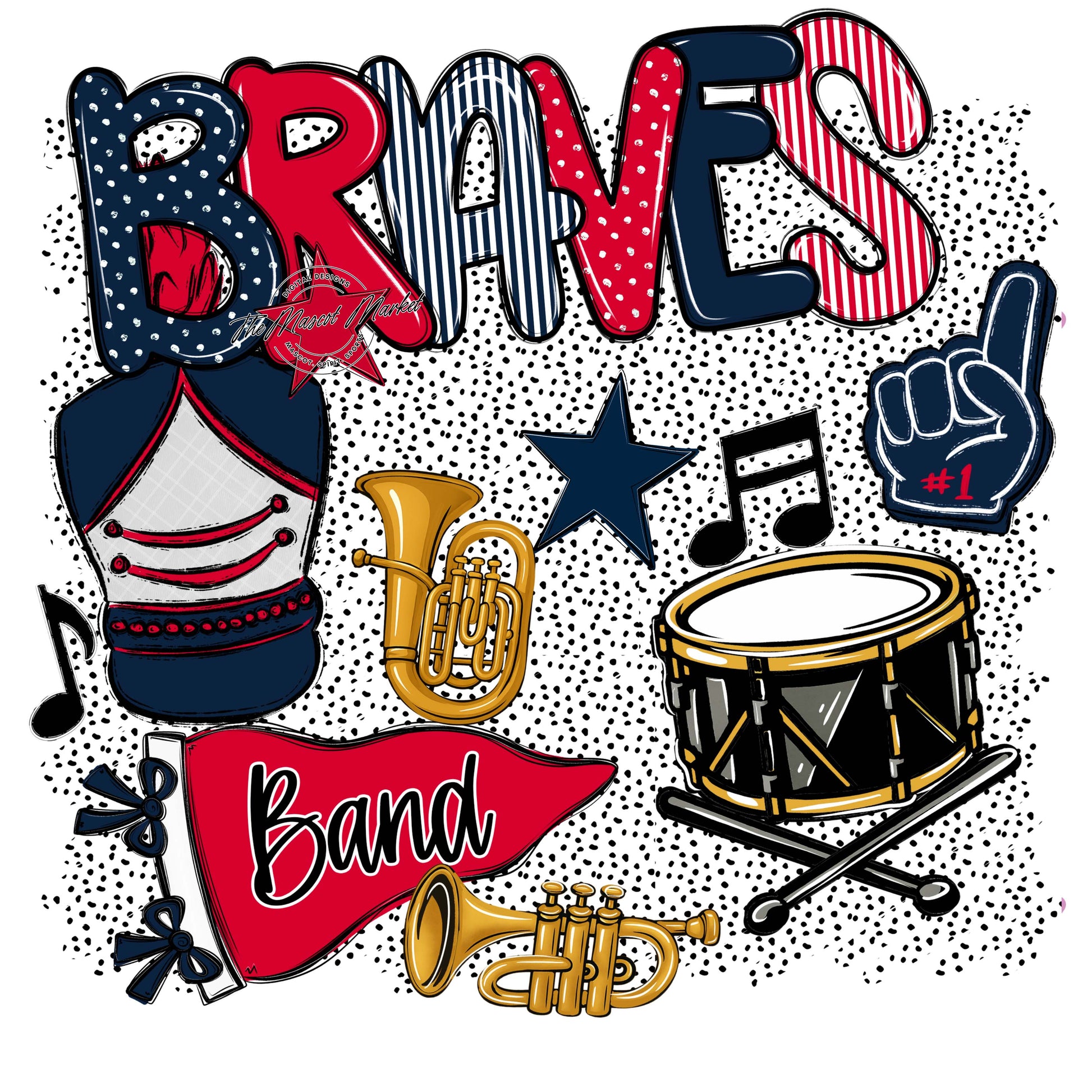 Braves Band Spirit-Navy & Red