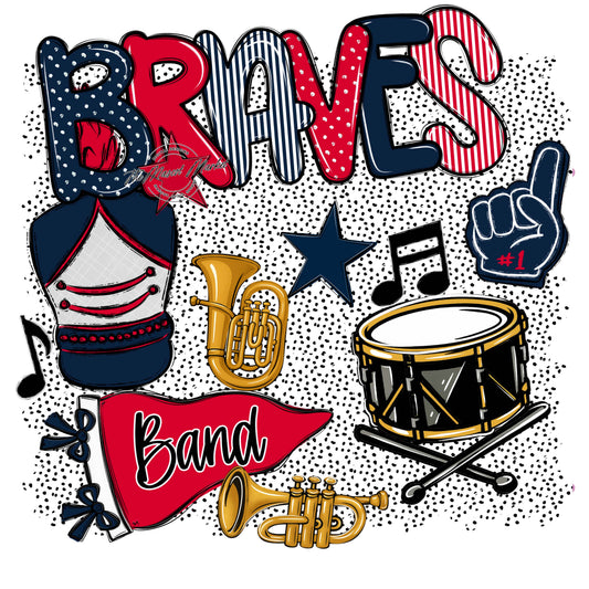 Braves Band Spirit-Navy & Red
