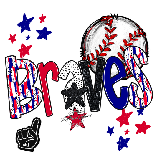 Braves Baseball Scrape-Blue-Red