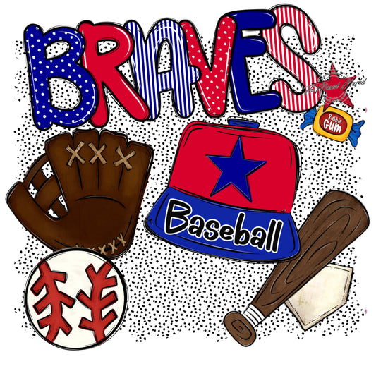 Braves Baseball Spirit-Blue & Red
