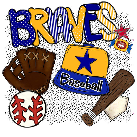 Braves Baseball Spirit-Blue & Yellow