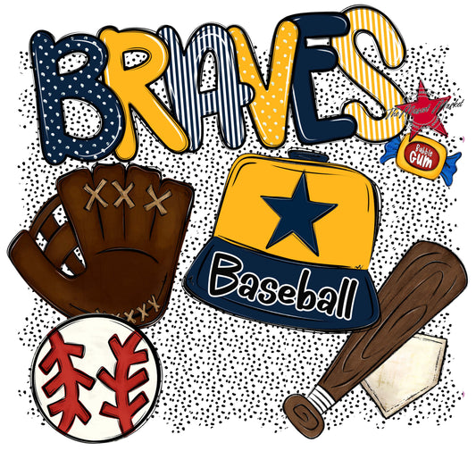 Braves Baseball Spirit-Navy & Yellow